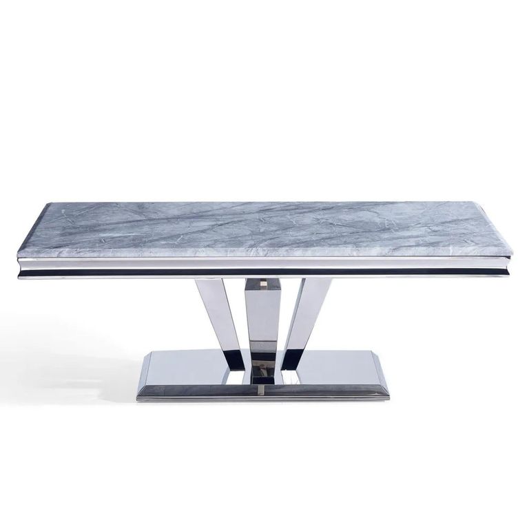 Dolce Coffee Table - Grey Marble & Chrome