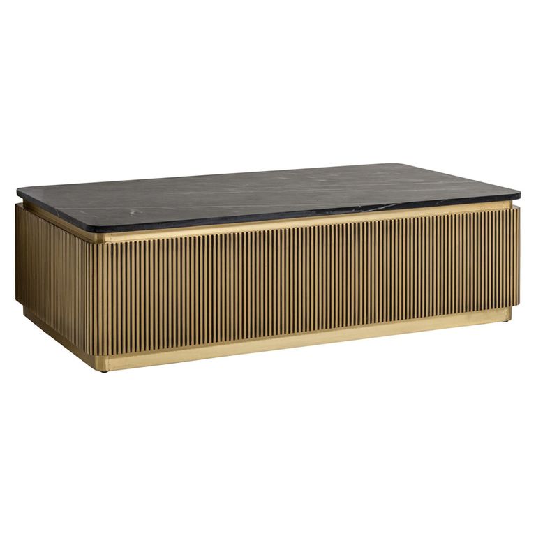 Ironville Brass Ribbed Coffee Table