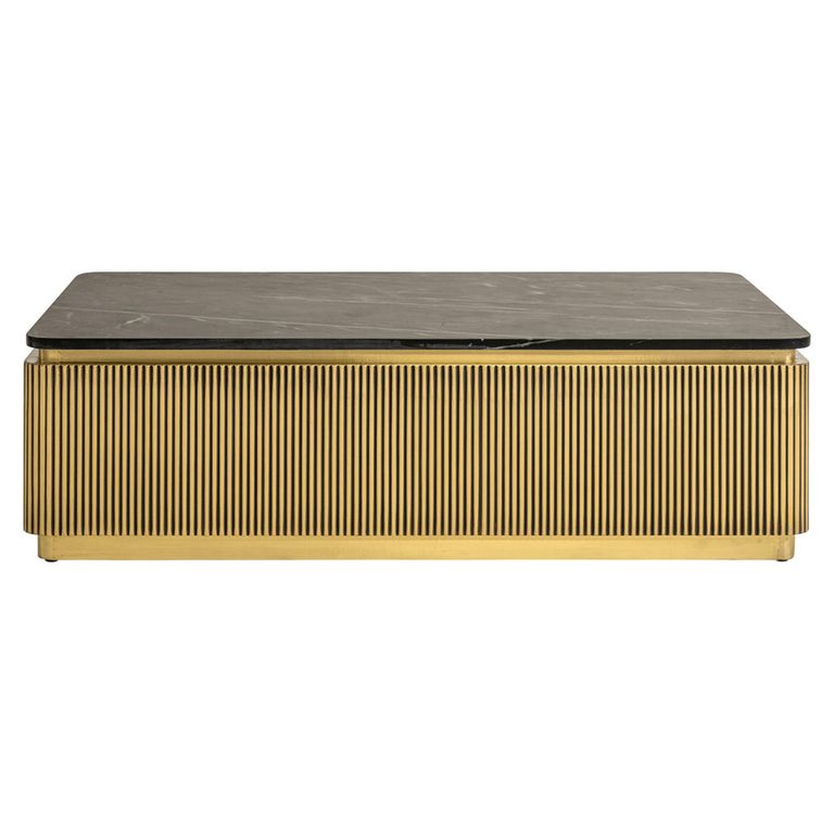 Ironville Brass Ribbed Coffee Table