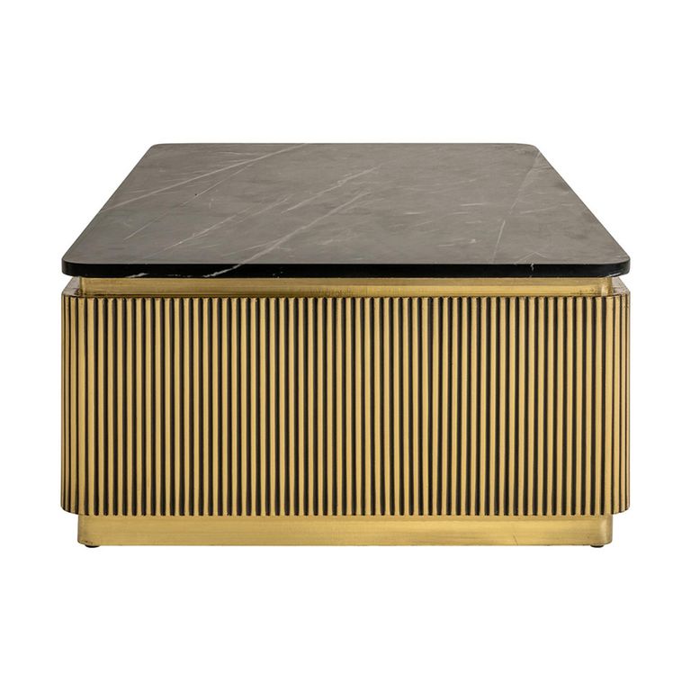 Ironville Brass Ribbed Coffee Table