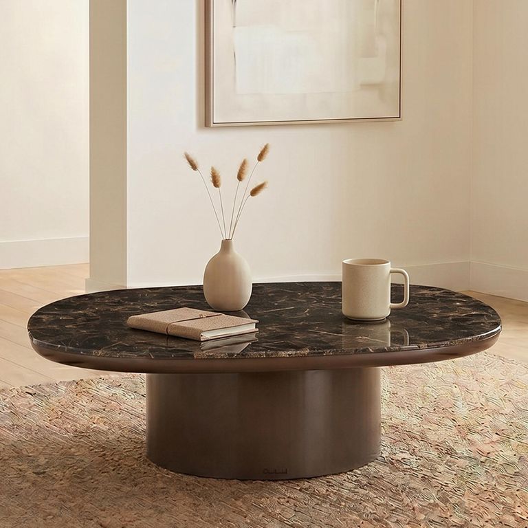 Almundi Coffee Table - Square - Chocolate Brown - Ceramic