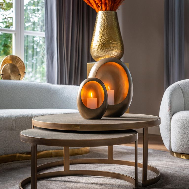 Bloomville Shagreen Top Round 2 Tier Coffee Tables