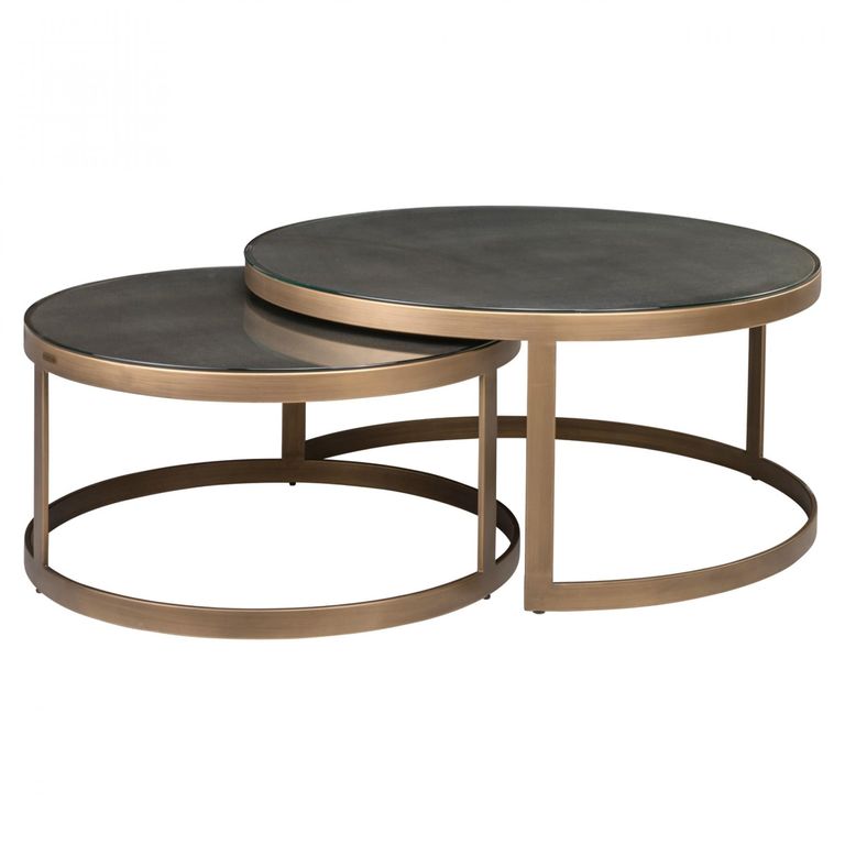 Bloomville Shagreen Top Round 2 Tier Coffee Tables