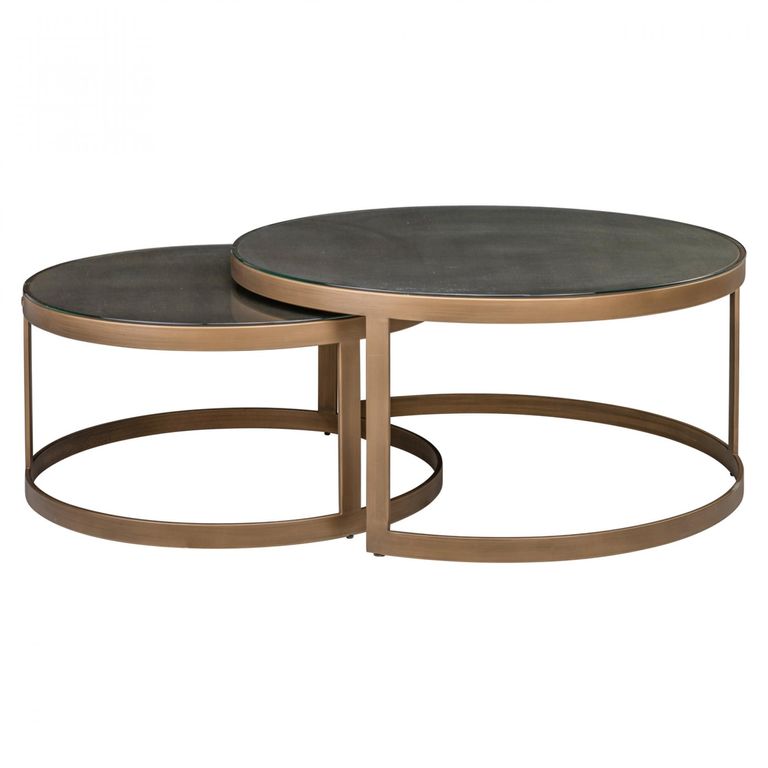 Bloomville Shagreen Top Round 2 Tier Coffee Tables