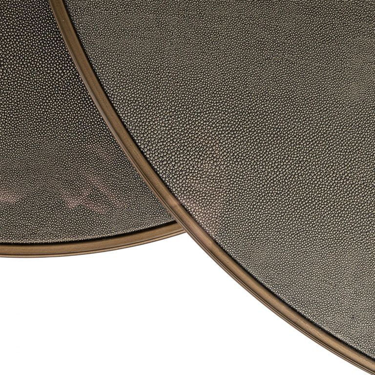 Bloomville Shagreen Top Round 2 Tier Coffee Tables