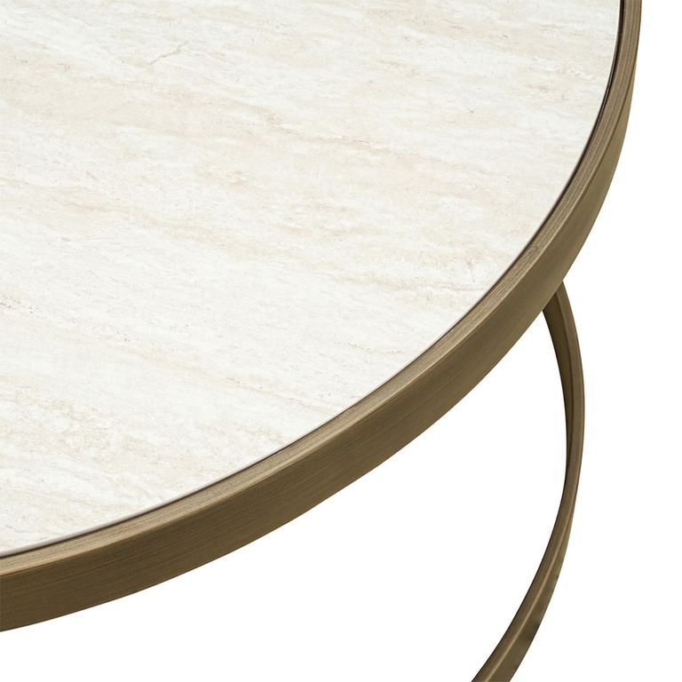 Tivoli Fluted Coffee Table - 2 Tier - Round - White - Ceramic