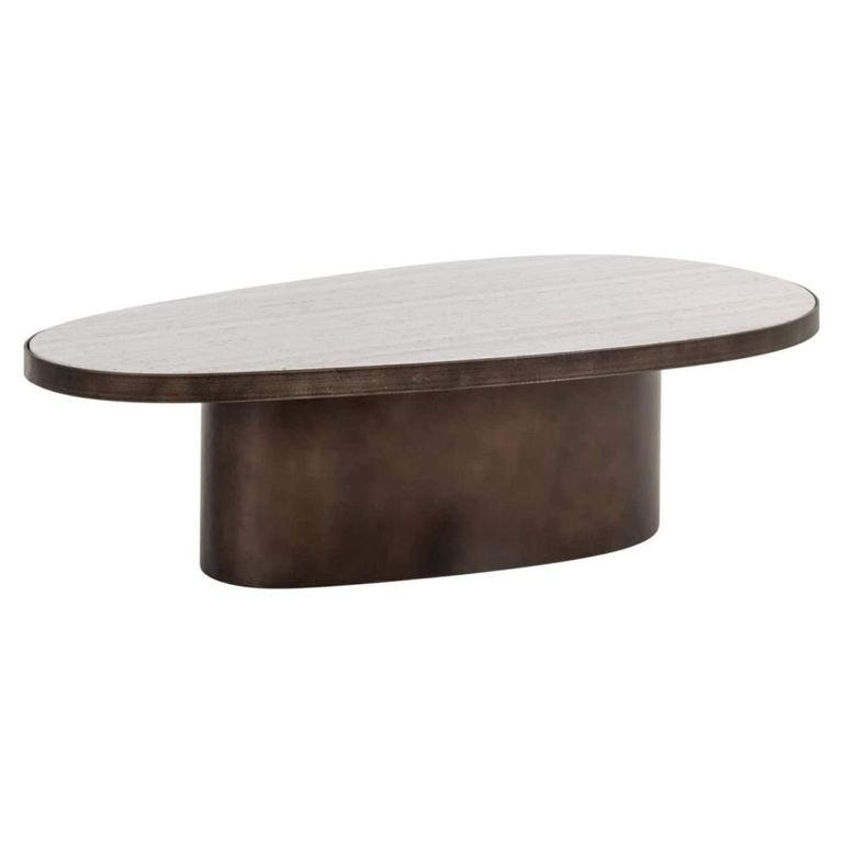 Biloxi Coffee Table - Abstract - Brown - Marble and Metal