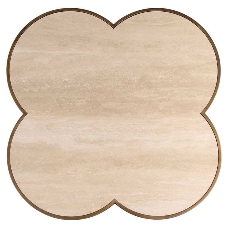 Clover Coffee Table - Abstract - Beige - Ceramic and Metal
