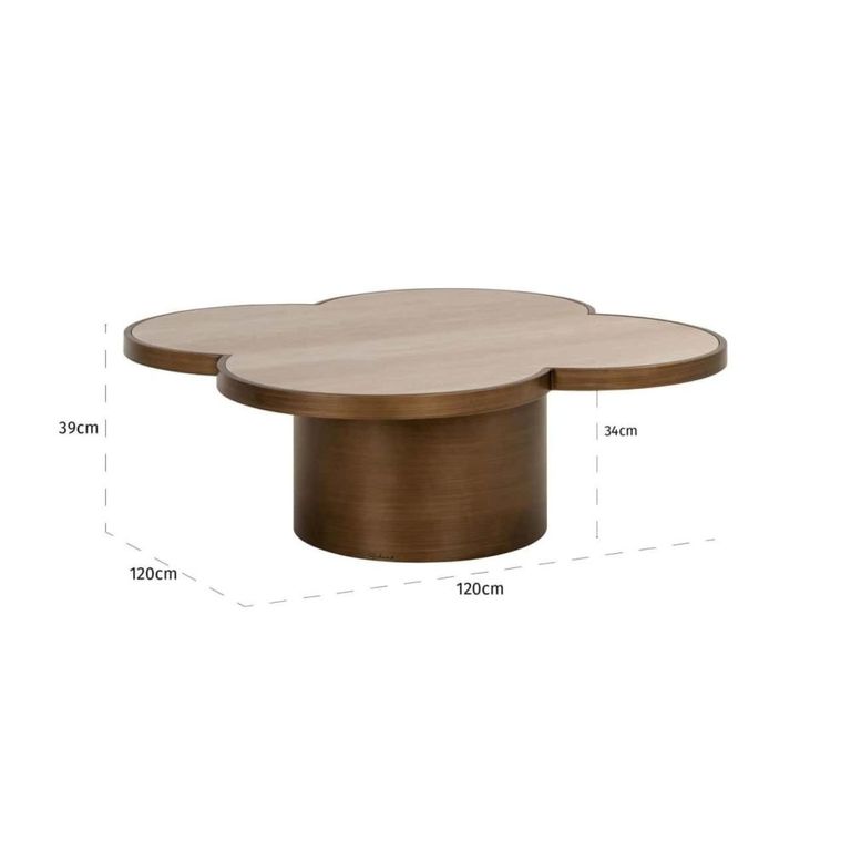 Clover Coffee Table - Abstract - Beige - Ceramic and Metal