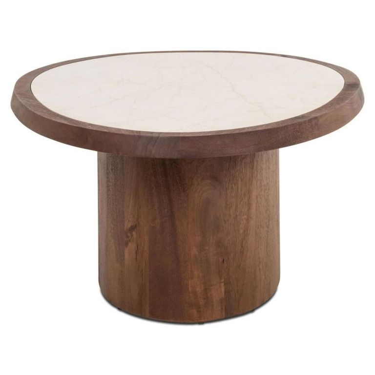 Melrose Coffee Table - Abstract - Spicebrown - Manrble and Mango Wood