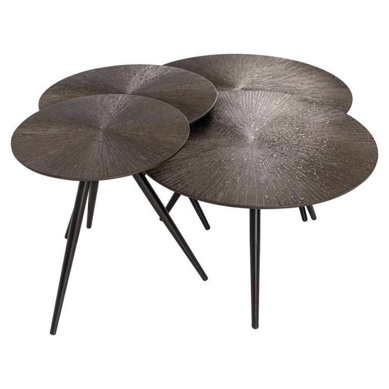 Quadra Coffee Table - Set of 4 - Round - Brunzae - Metal