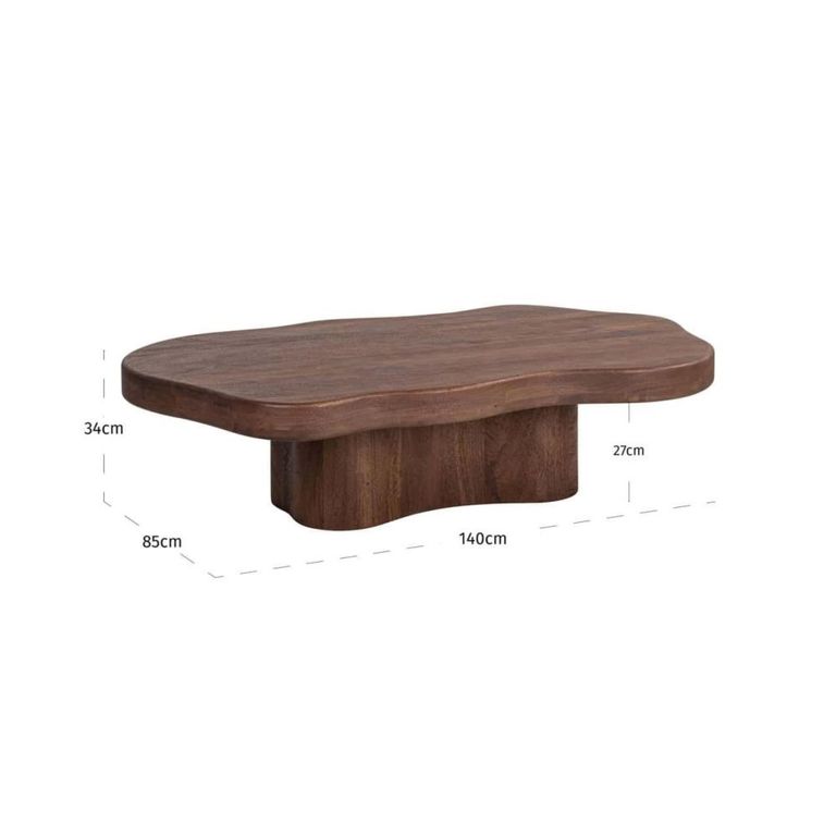 Sherman Coffee Table - Low - Abstract - Spicebrown - Mango Wood