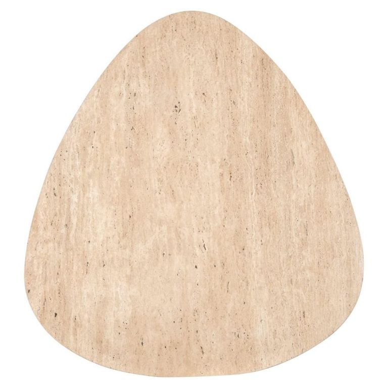 Spencer Coffee Table - Set of 2 - Triangle - Beige and Sand - Travertine and Metal