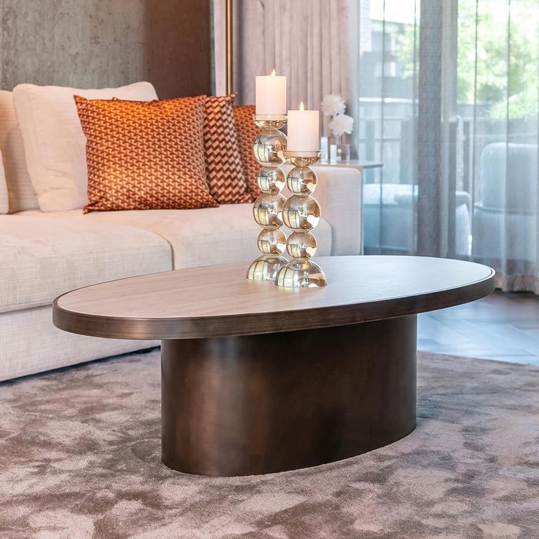 Biloxi Coffee Table - Abstract - Brown - Marble and Metal