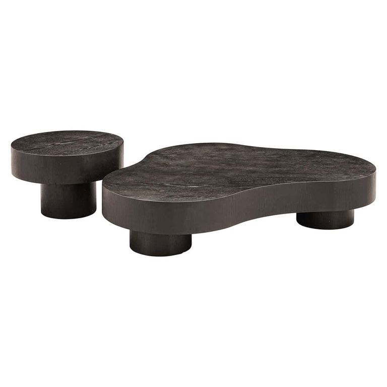 Bogor Set of 2 Dark Wood Coffee Tables