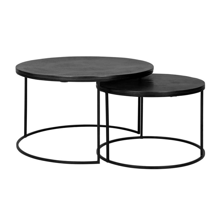 Bolder Black 2 Tier Round Coffee Tables