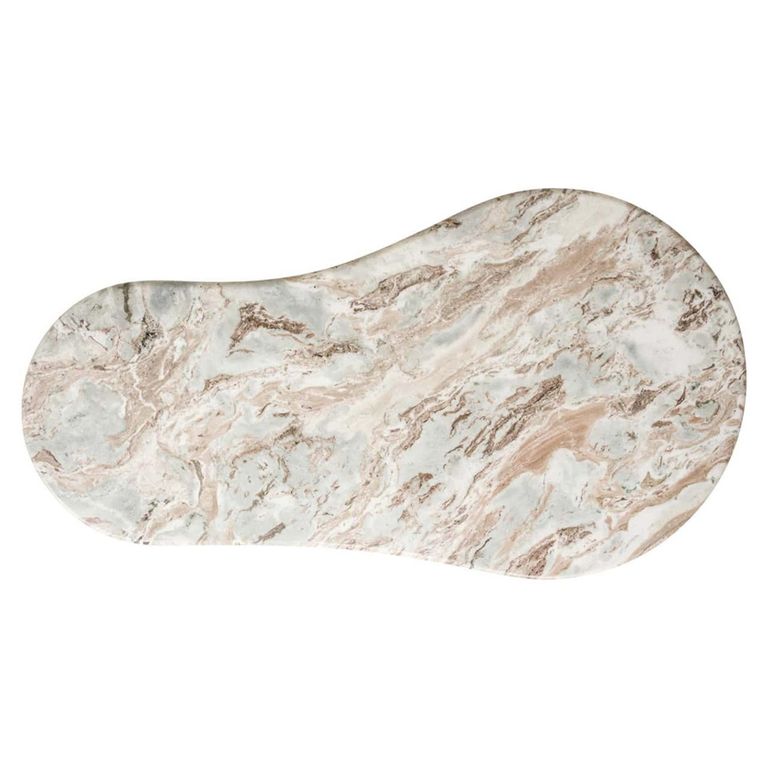 Coronel Beige Marble Coffee Table with Fluted Base