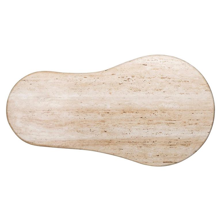 La Cantera Travertine Beige Curved Coffee Table