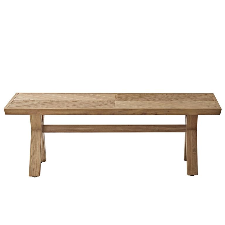 Sorrento Coffee Table - Cross Legs - Chevron - Elm Wood