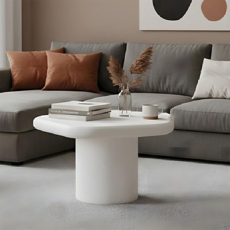 Geo White Coffee Table - Low - Pentagon