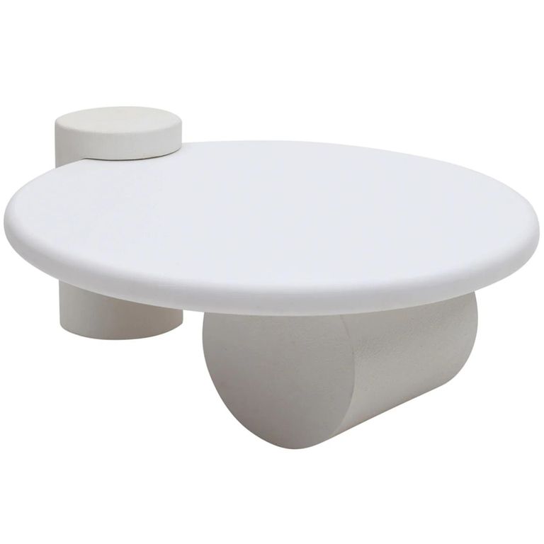 Geo White Coffee Table - Low - Abstract