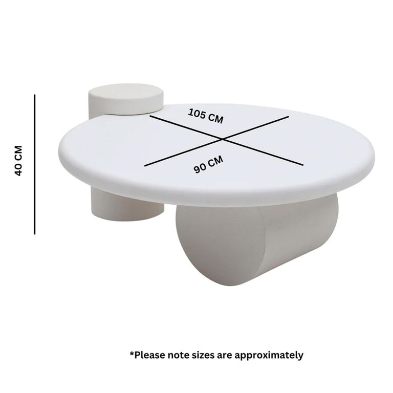 Geo White Coffee Table - Low - Abstract