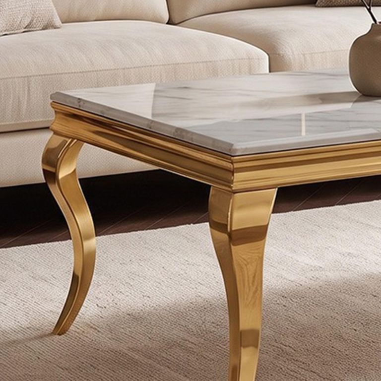 Louis Coffee Table - Grey Marble & Gold