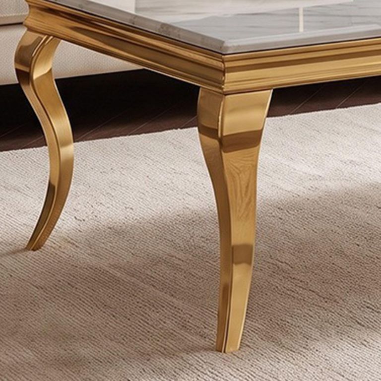 Louis Coffee Table - Grey Marble & Gold