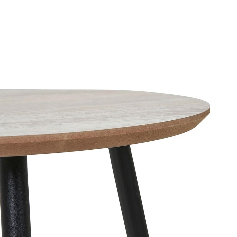 Aalst Coffee Table - Round - Beige - Travertine Effect