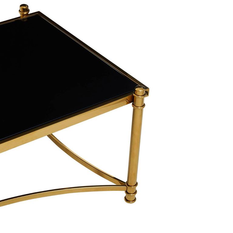 Ackley Coffee Table - Black Glass - Gold Legs