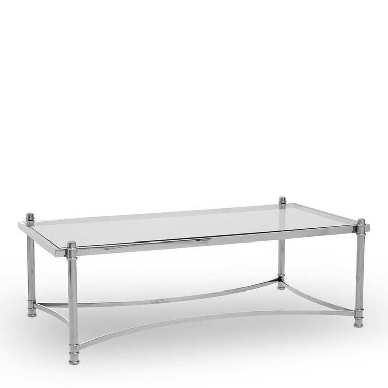 Ackley Coffee Table - Clear Glass - Silver Legs