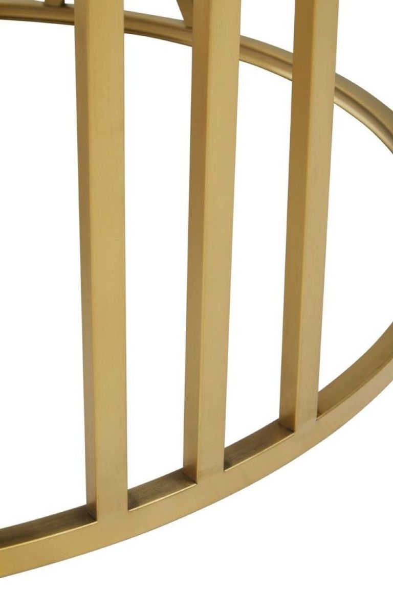 Alana Coffee Table - Black Glass Round with Gold Base