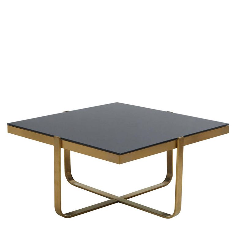 Alana Coffee Table - Black Glass and Gold Square - Variation Available