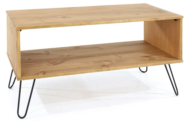 Augusta Pine Coffee Table with Hairpin Legs