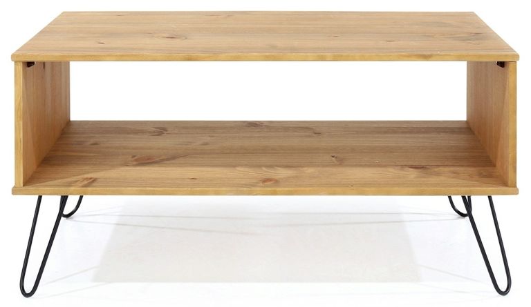 Augusta Pine Coffee Table with Hairpin Legs