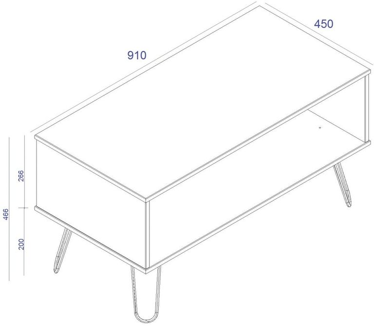 Augusta White Coffee Table with Hairpin Legs