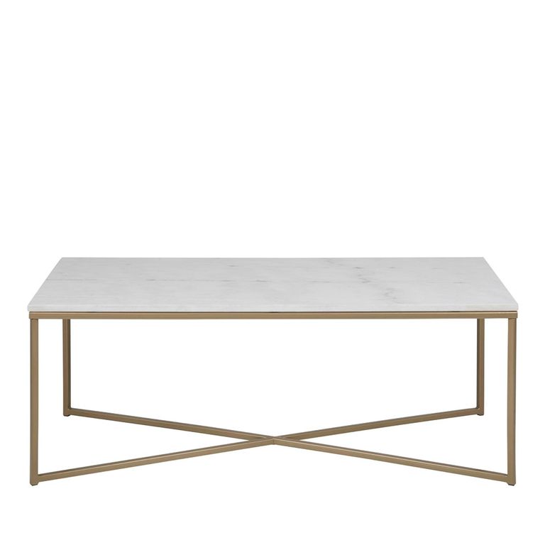 Alisma Coffee Table - White Marble Effect and Gold