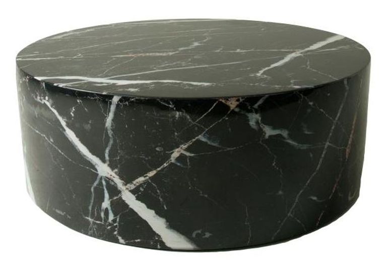 Allentown Black Marble Look Round Coffee Table