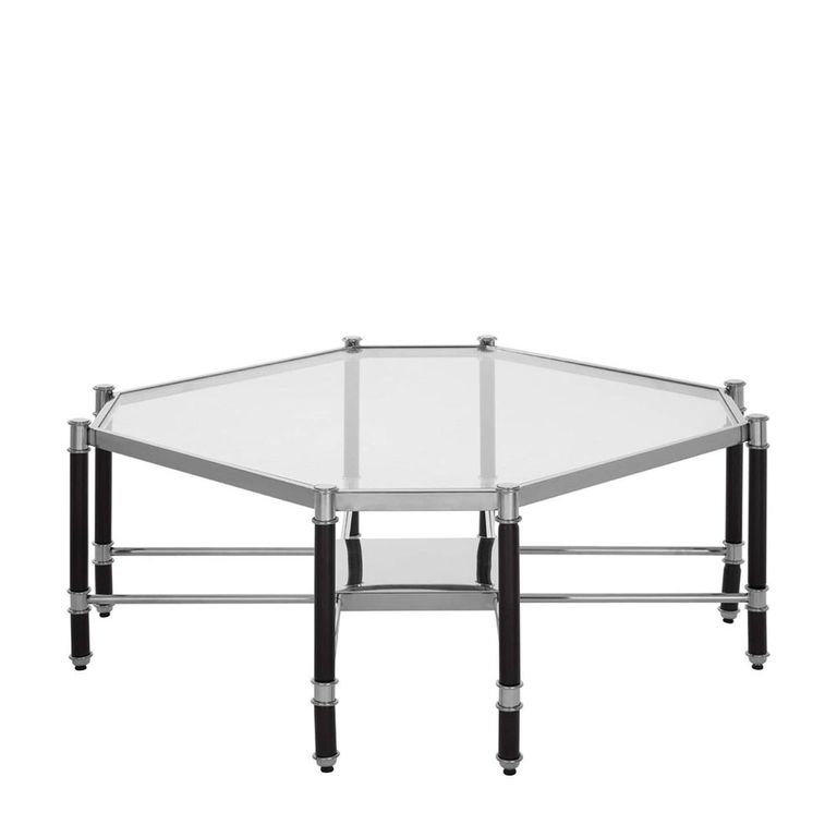Allessi Coffee Table - Clear Glass and Chrome - Octagonal