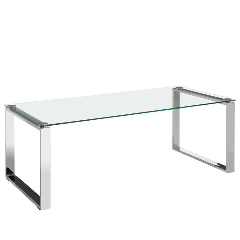 Allure Coffee Table - Clear Glass - Chrome Base