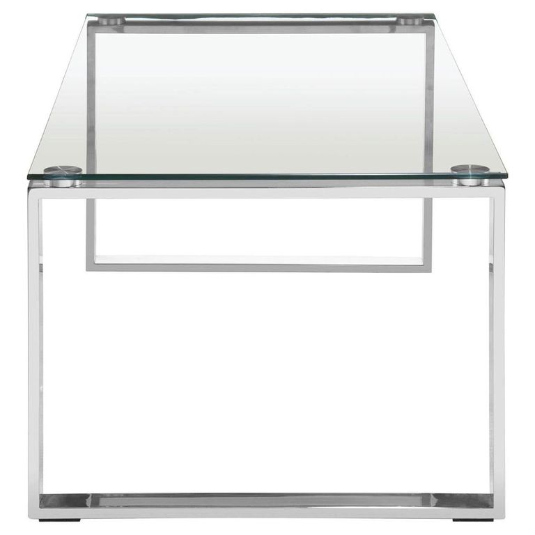 Allure Coffee Table - Clear Glass - Chrome Base