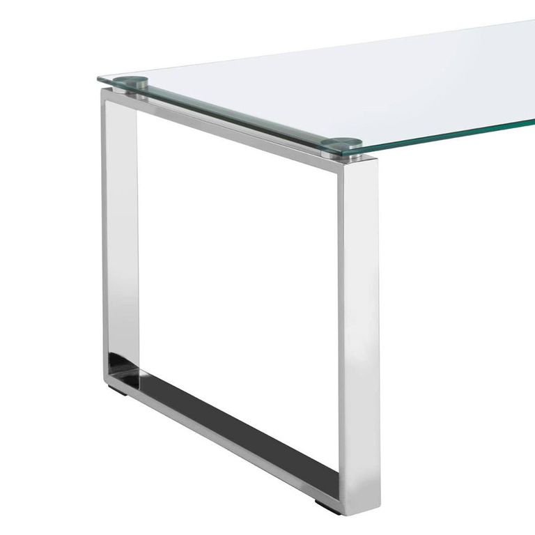 Allure Coffee Table - Clear Glass - Chrome Base
