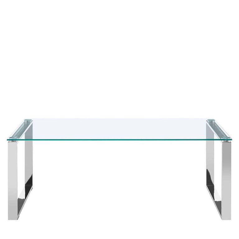 Allure Coffee Table - Clear Glass - Chrome Base