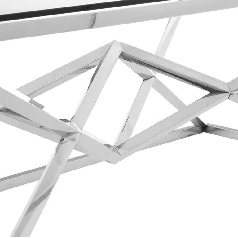 Allure Coffee Table - Clear Glass - Silver Base