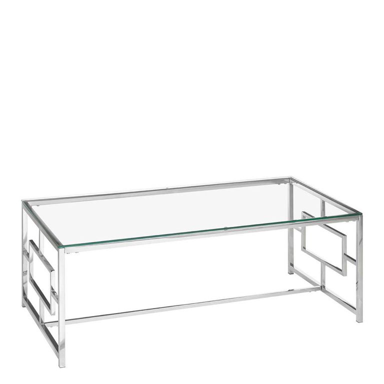 Allure Coffee Table - Glass - Chrome Base