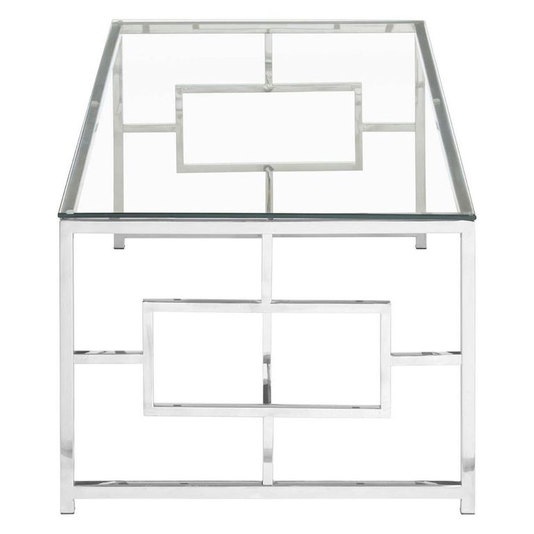 Allure Coffee Table - Glass - Chrome Base
