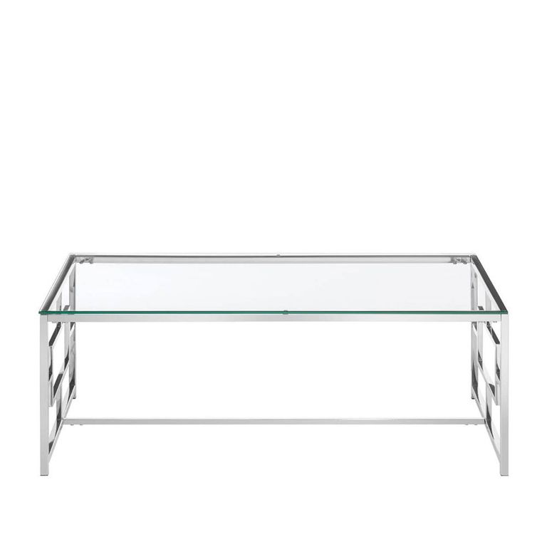 Allure Coffee Table - Glass - Chrome Base
