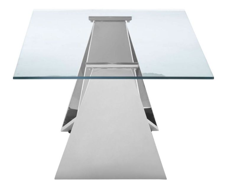 Allure Coffee Table - Glass - Chrome Wing Base