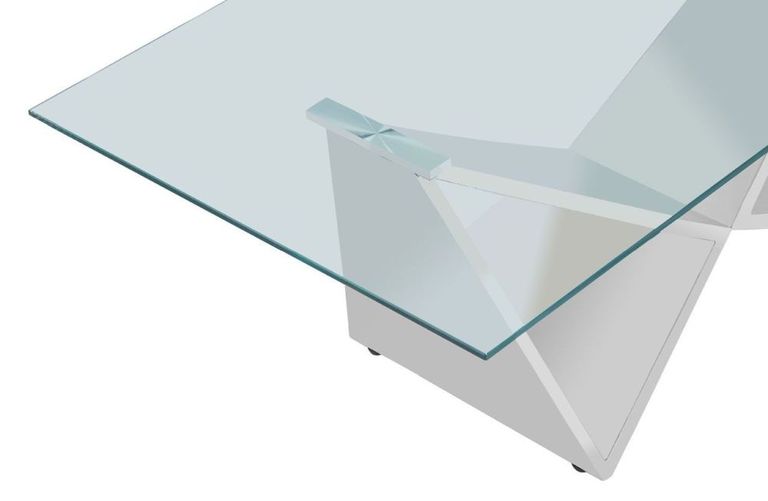 Allure Coffee Table - Glass - Chrome Wing Base