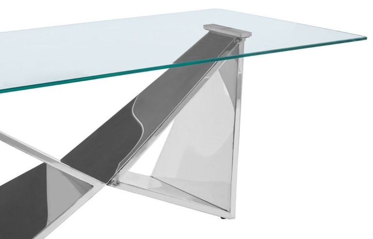 Allure Coffee Table - Glass - Chrome Wing Base